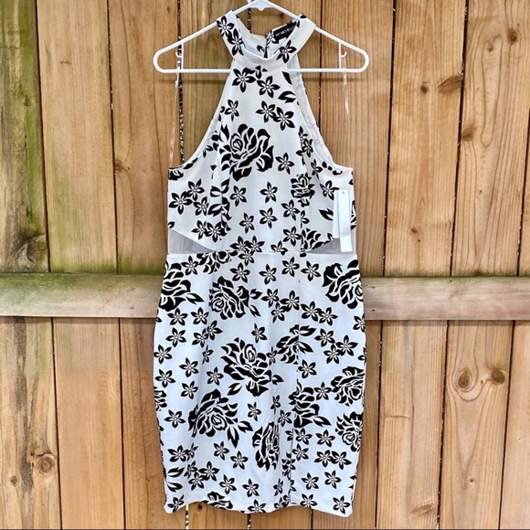 My Michelle Ivory Sheath Dress w/Black Floral NWT - Picture 6 of 8